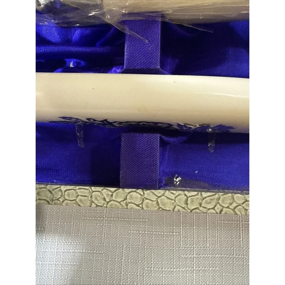 Vintage Royal Brand Cutlery 3Pc Carving Set With Faux Snake Skin Case Satin Int.